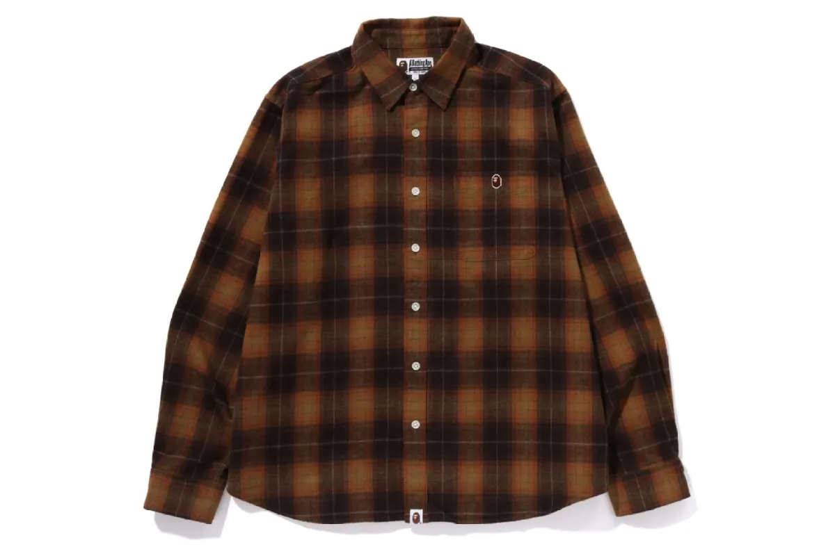 APE HEAD ONE POINT FLANNEL CHECK SHIRT sold by Bape
