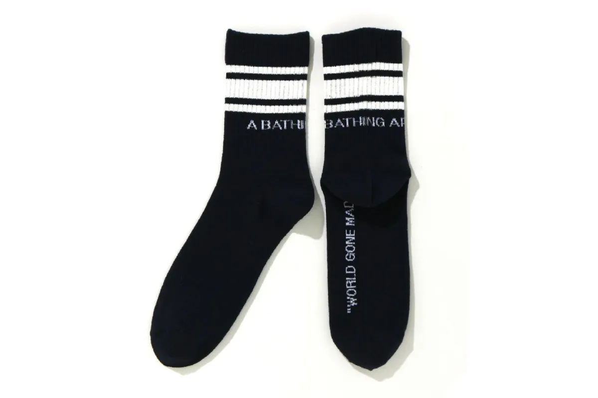 A BATHING APE LINE SOCKS sold by Bape