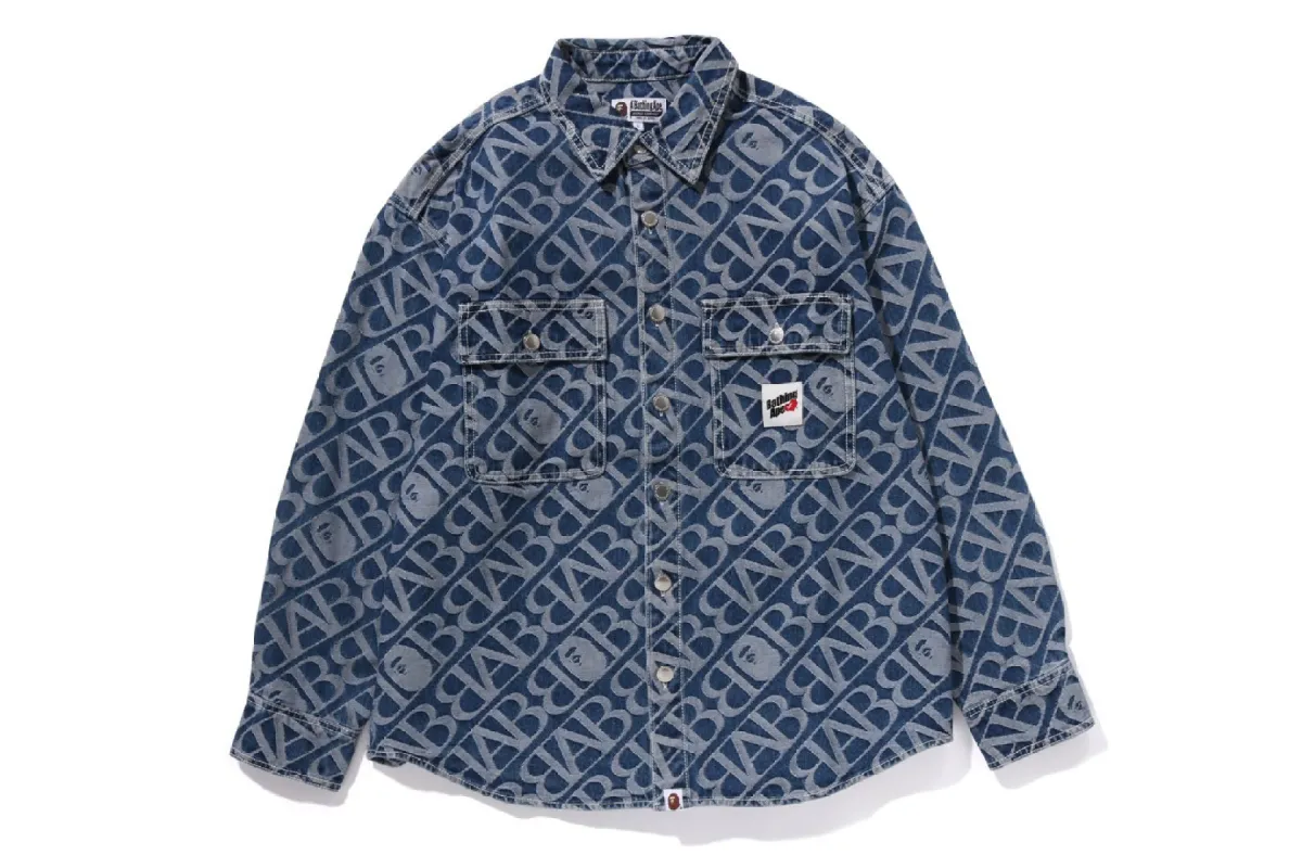 DENIM MONOGRAM METAL ONE POINT SHIRT sold by Bape