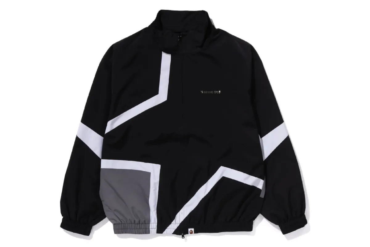 COLOR BLOCKING METAL LOGO PIN TRACK JACKET sold by Bape