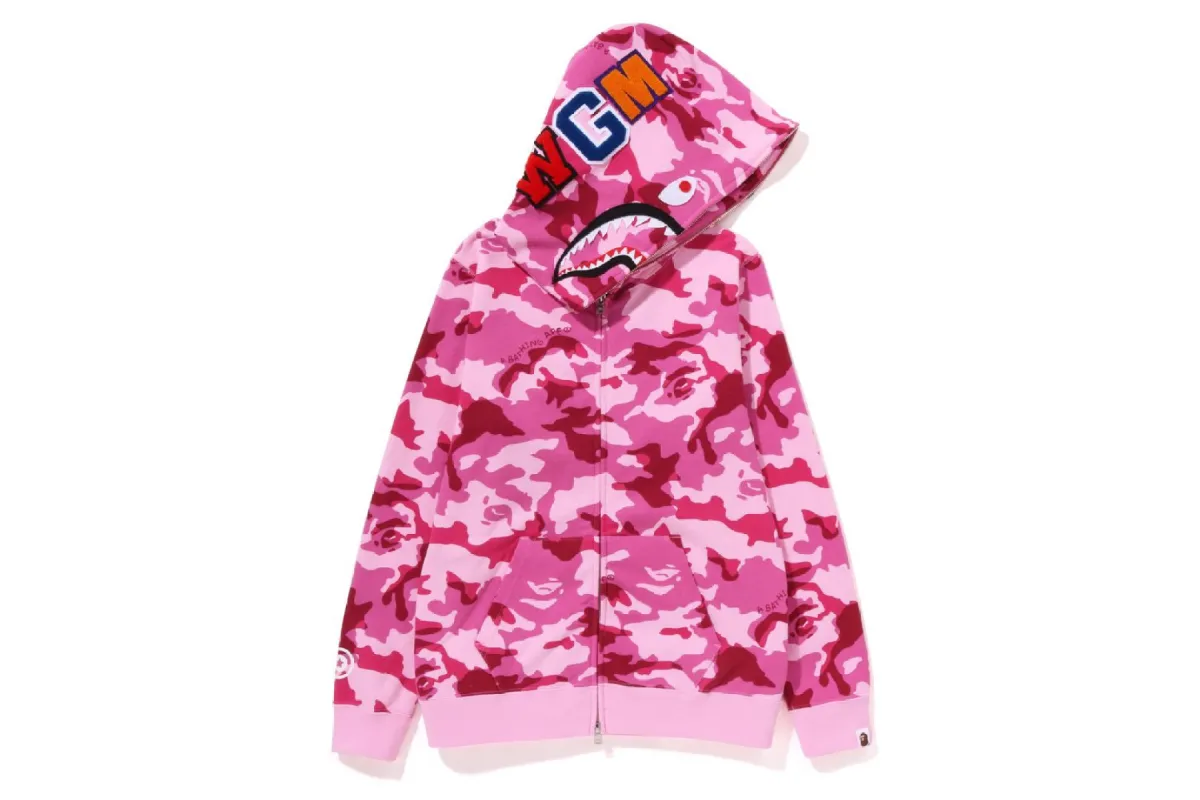 WOODLAND CAMO SHARK FULL ZIP HOODIE sold by Bape