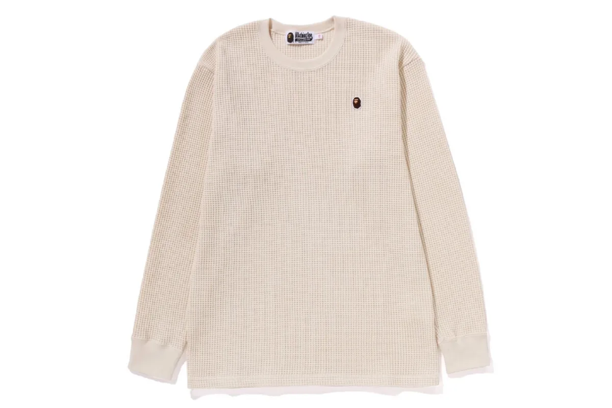 APE HEAD ONE POINT WAFFLE L/S TEE sold by Bape