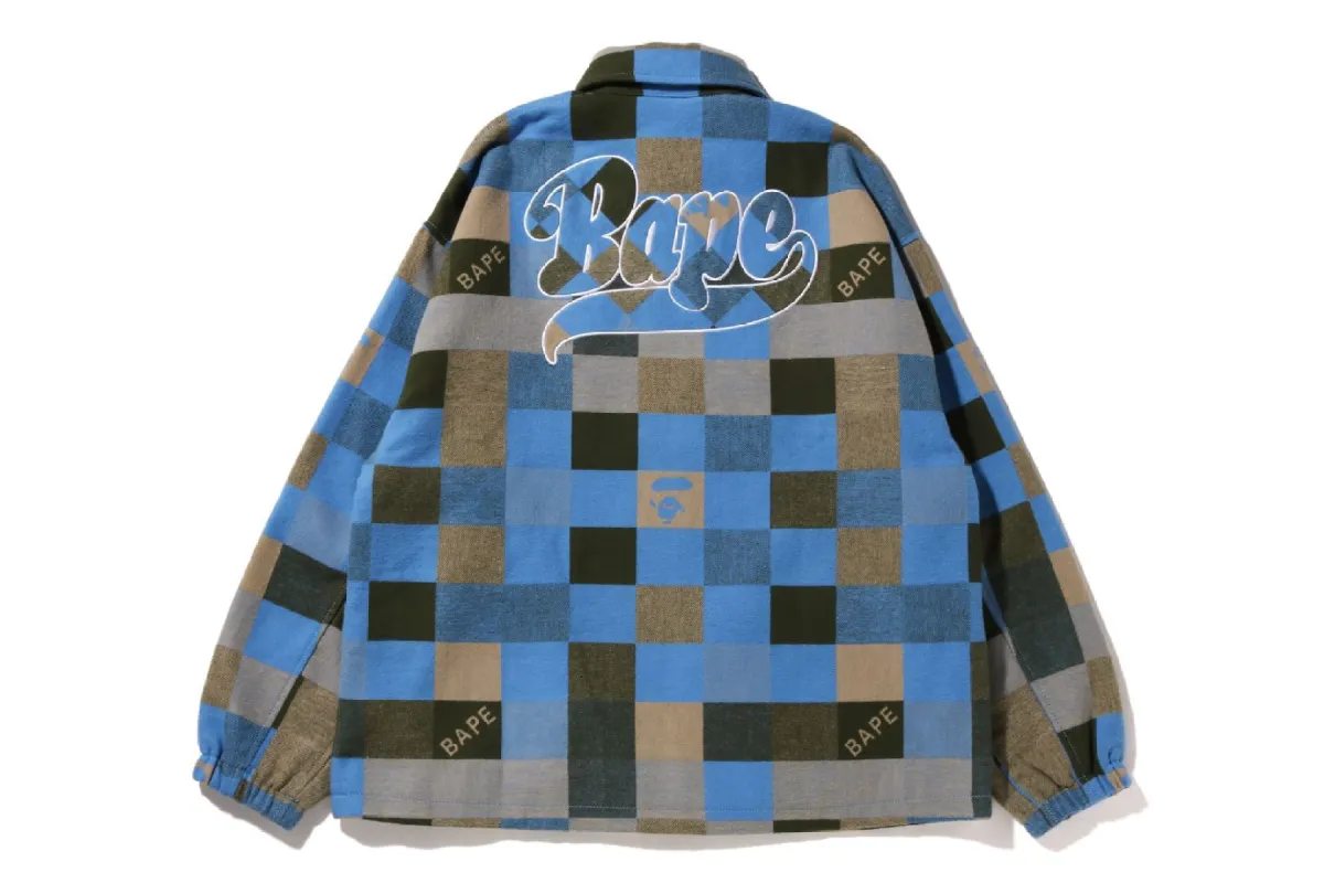 BAPE PATCHED BLOCK CHECK ZIP JACKET sold by Bape
