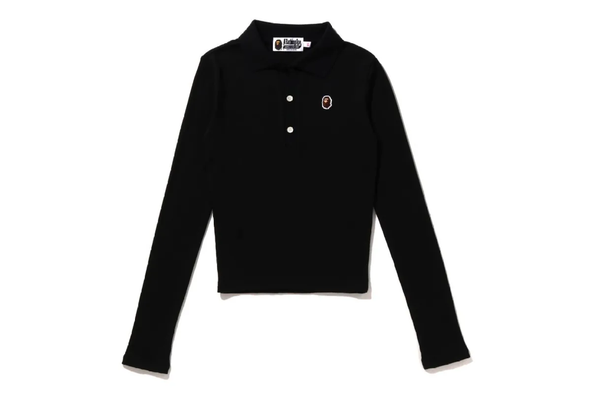 APE HEAD ONE POINT RIB L/S POLO sold by Bape
