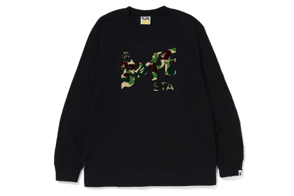 ABC CAMO BAPE STA LOGO L/S TEE sold by Bape