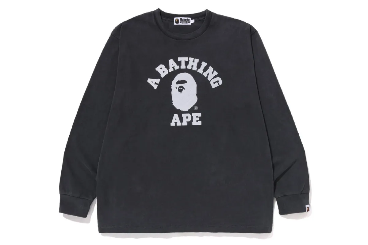 OVERDYE COLLEGE RELAXED FIT L/S TEE sold by Bape