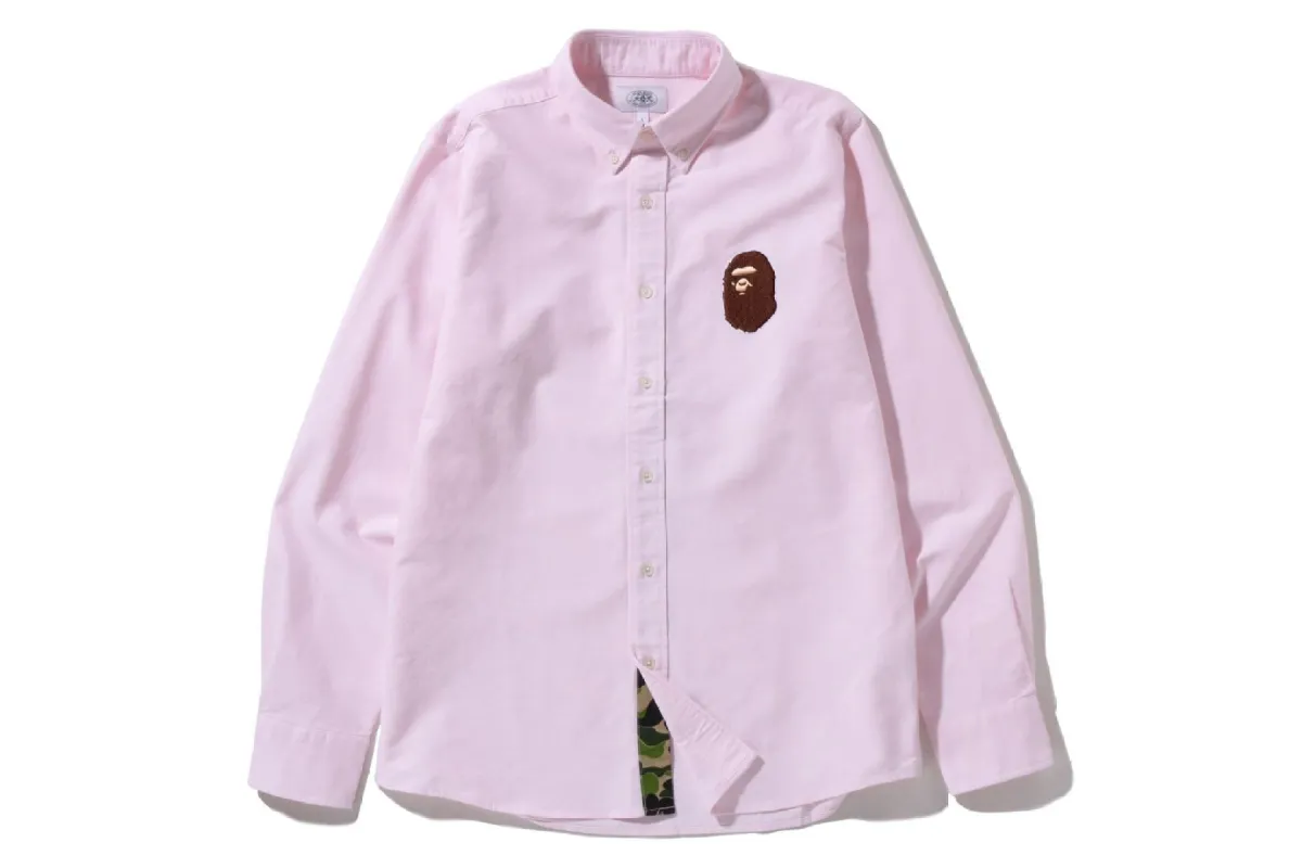 LARGE APE HEAD OXFORD BD SHIRT sold by Bape