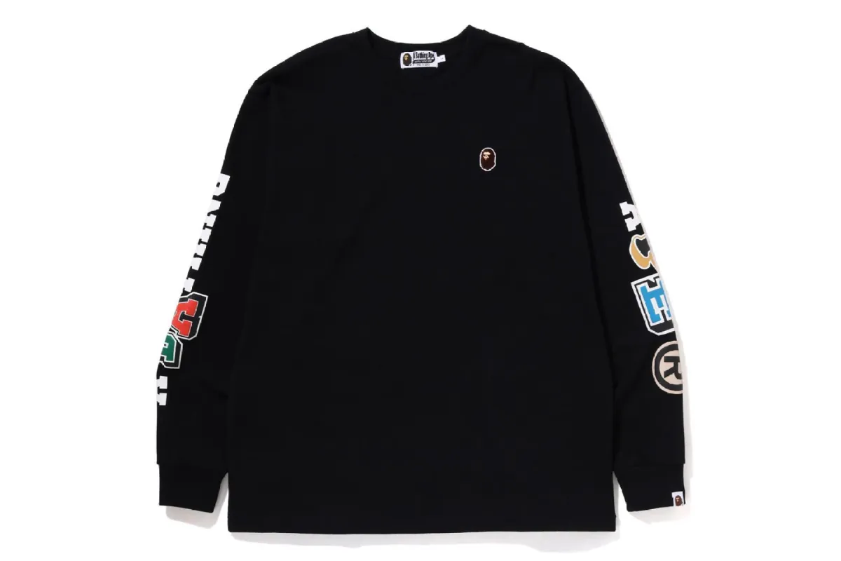 MULTI FONTS RELAXED FIT HEAVY WEIGHT L/S TEE sold by Bape