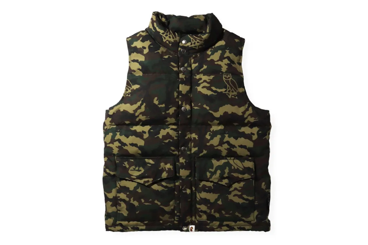 【 BAPE X OVO 】WOODLAND CAMO DOWN VEST sold by Bape