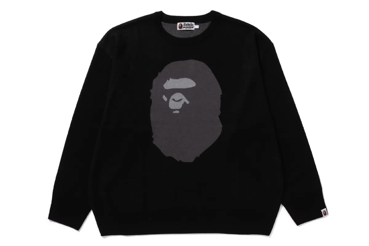 APE HEAD JACQUARD KNIT SWEATER sold by Bape