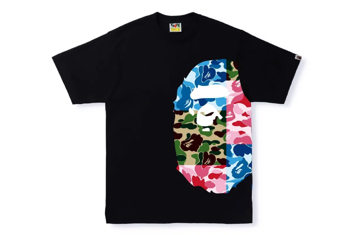ABC CAMO CRAZY SIDE BIG APE HEAD TEE sold by Bape