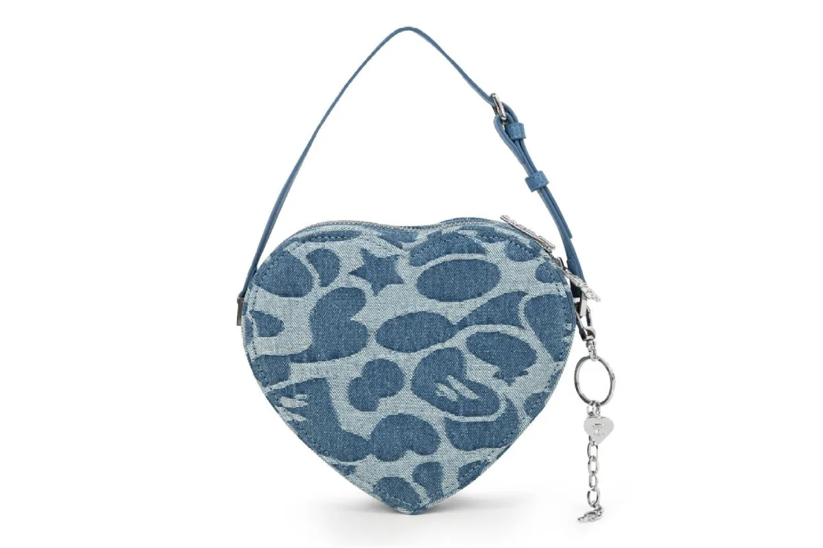 DENIM HEART SHAPE BAG sold by Bape