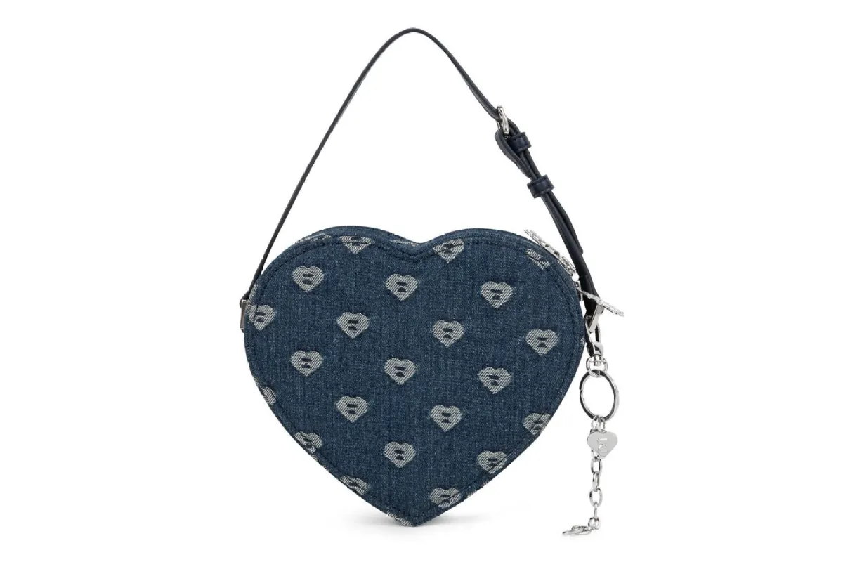 DENIM HEART SHAPE BAG sold by Bape