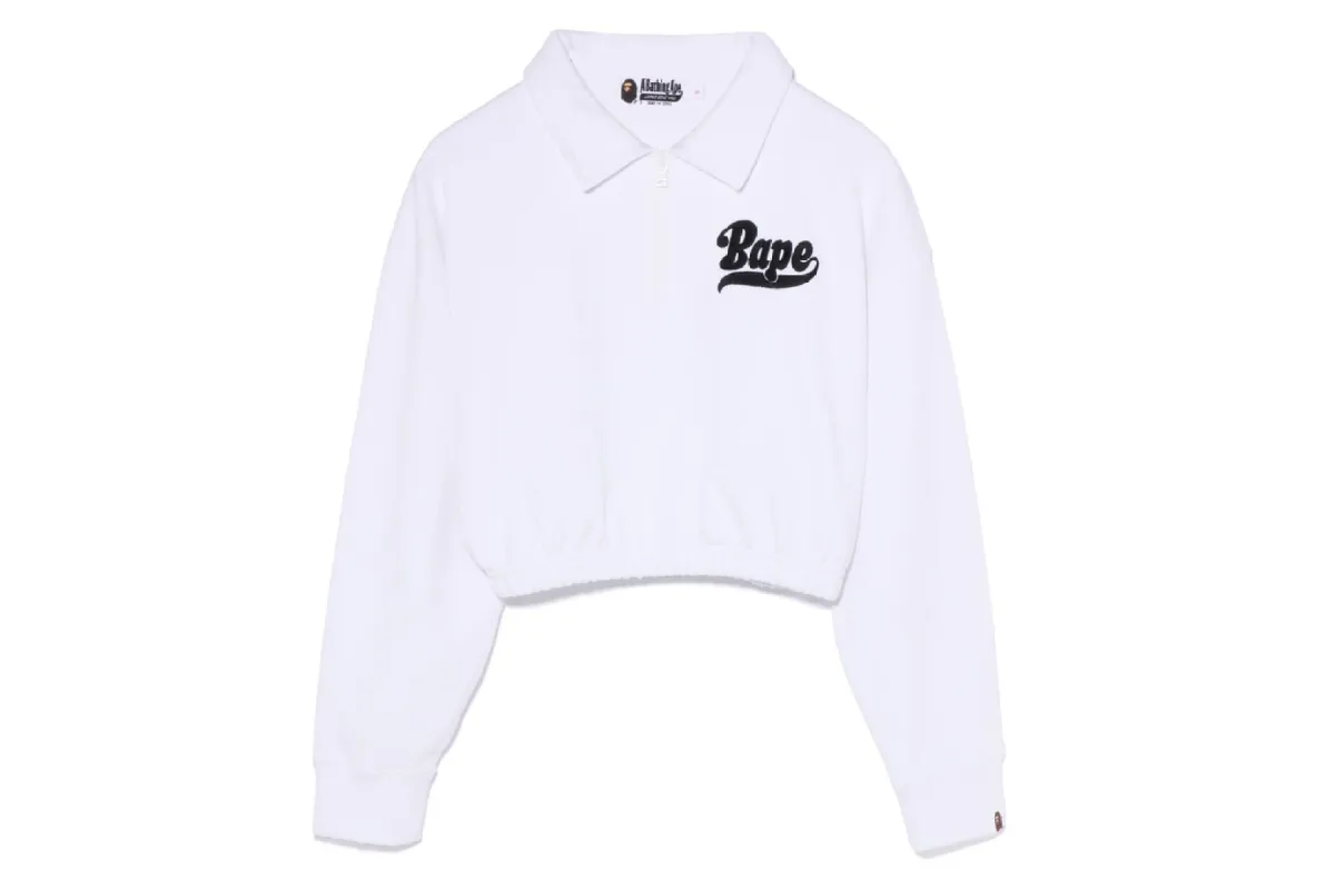 BAPE HALF ZIP CROPPED CREWNECK sold by Bape