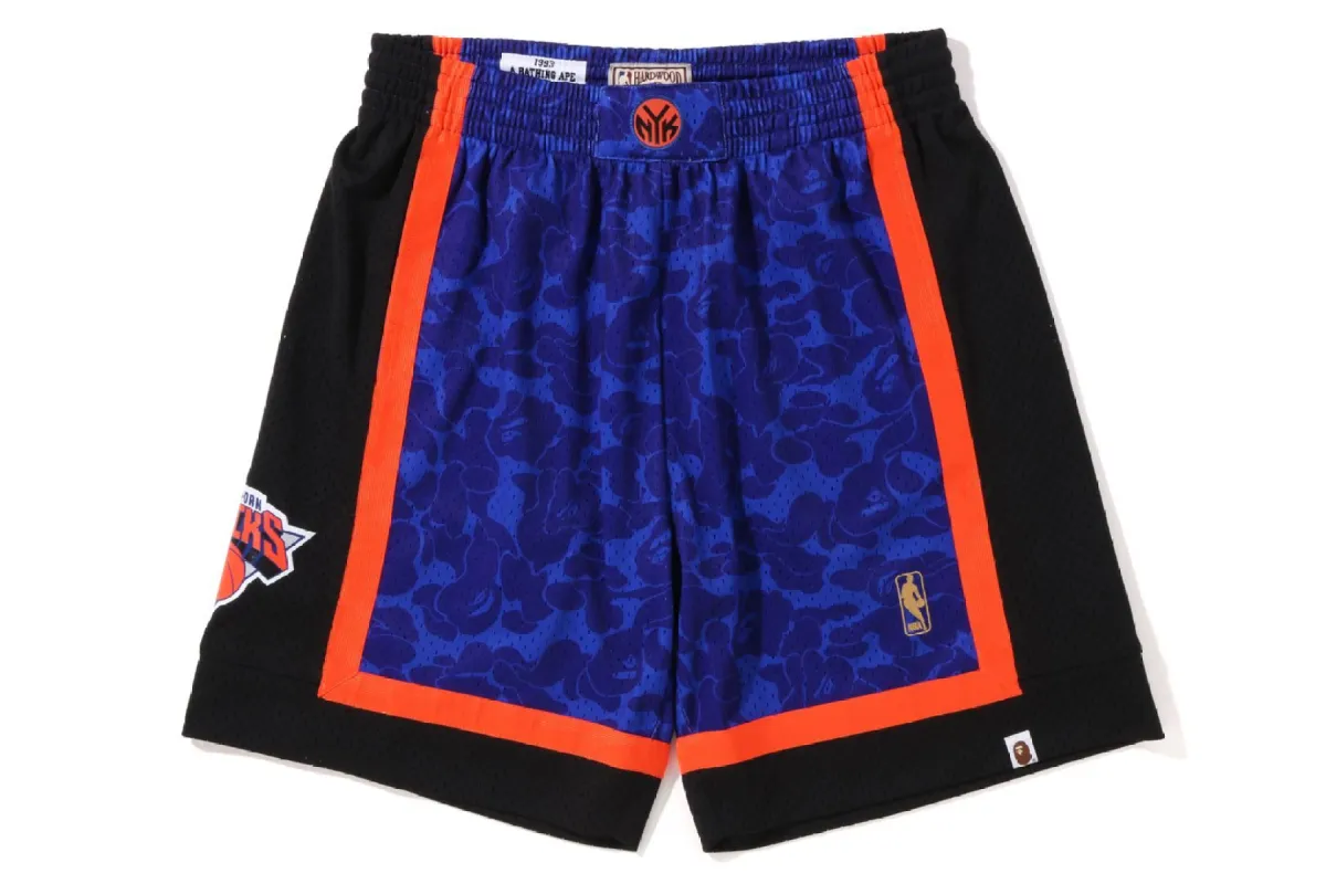 【 BAPE X MITCHELL & NESS 】NEW YORK KNICKS JERSEY SHORTS sold by Bape