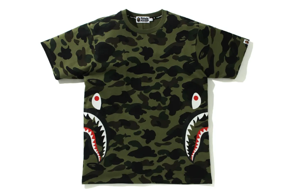 1ST CAMO SIDE SHARK TEE sold by Bape