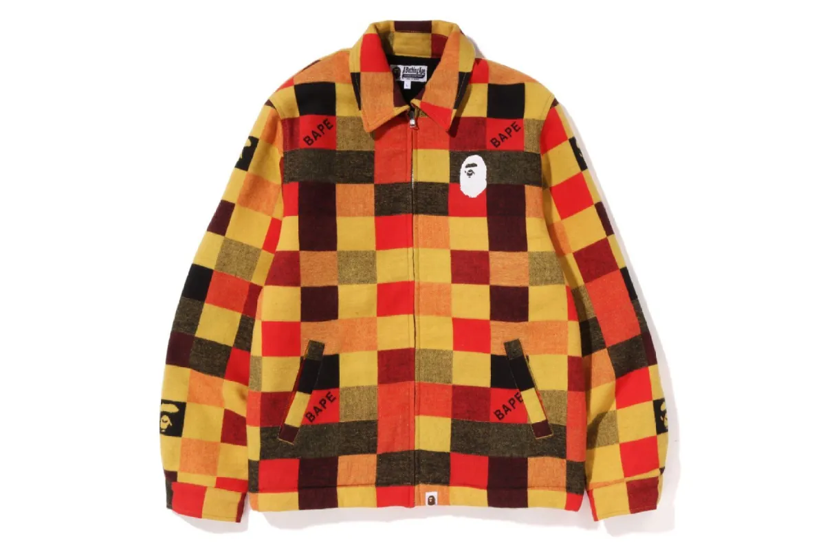 BLOCK CHECK RELAXED FIT LIGHT JACKET sold by Bape