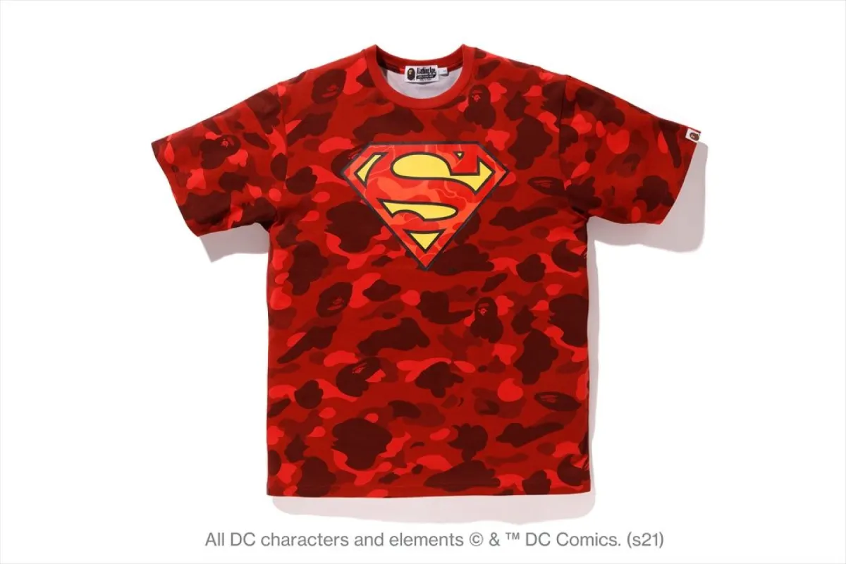 【 BAPE X DC 】SUPERMAN COLOR CAMO TEE sold by Bape