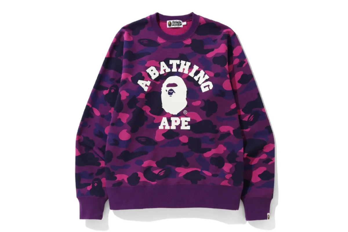 COLOR CAMO COLLEGE CREWNECK sold by Bape