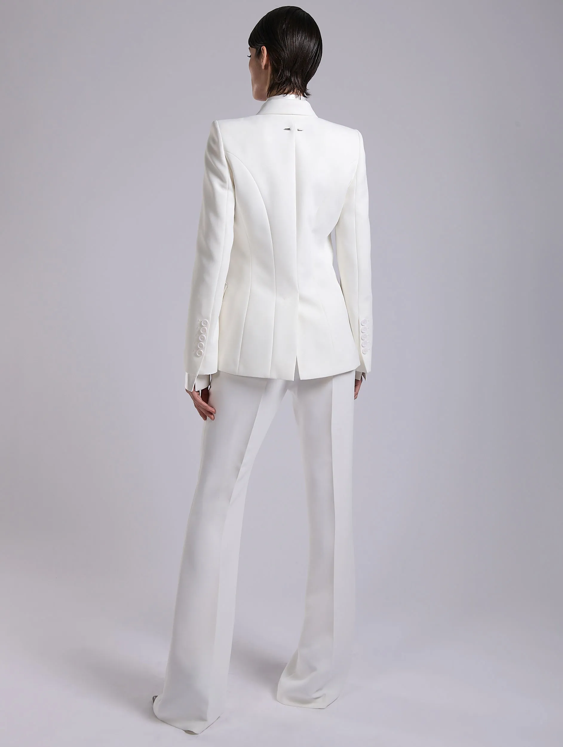 Veste à manches zippées en crêpe et satin ivoire sold by Barbara Bui product image thumbnail 2