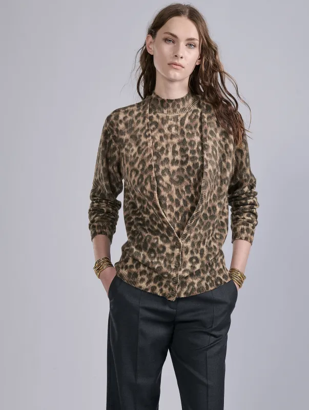 Cardigan en maille imprimé léopard sold by Barbara Bui