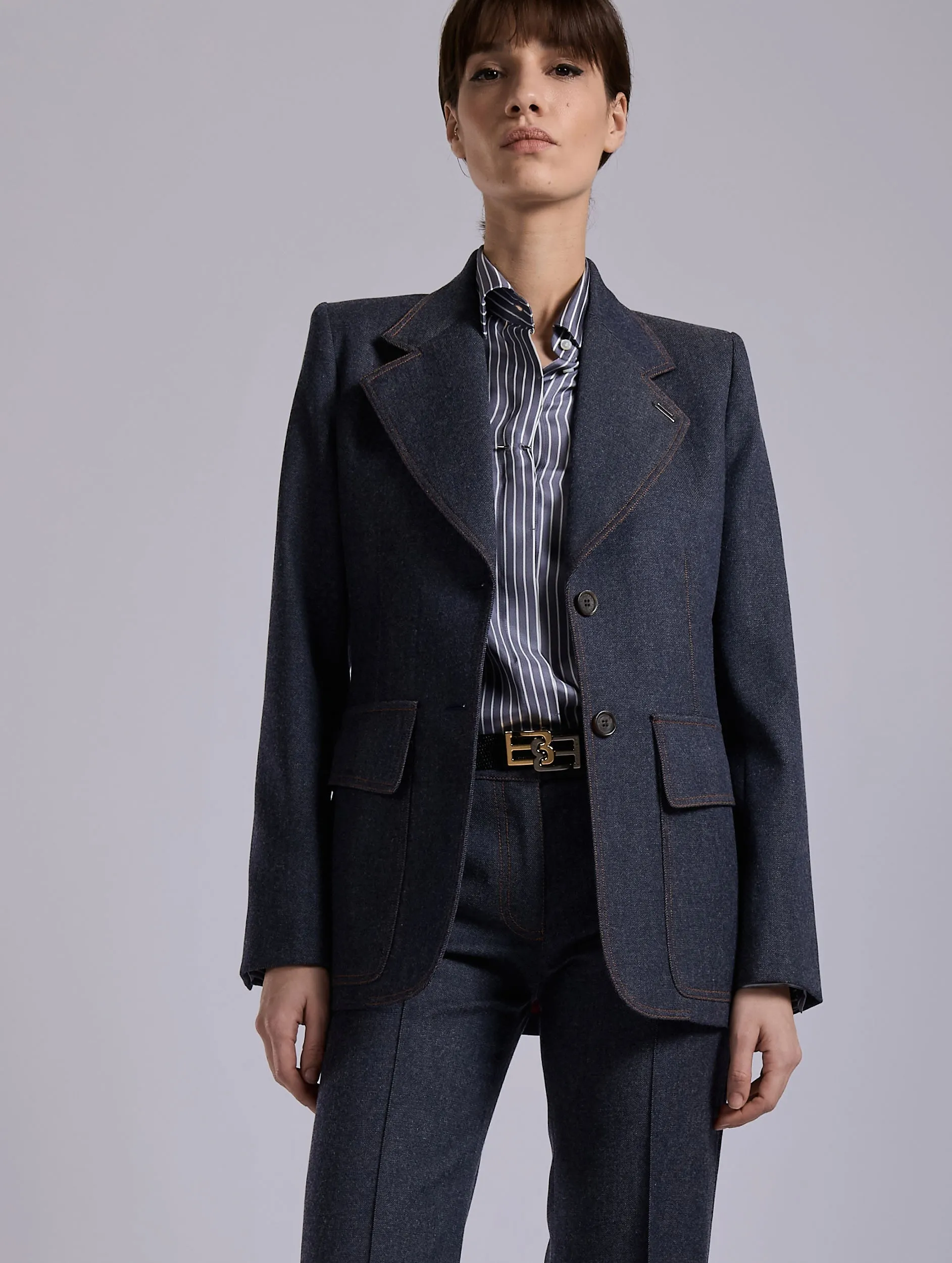 Veste cintrée en denim de laine bleu sold by Barbara Bui product image thumbnail 3