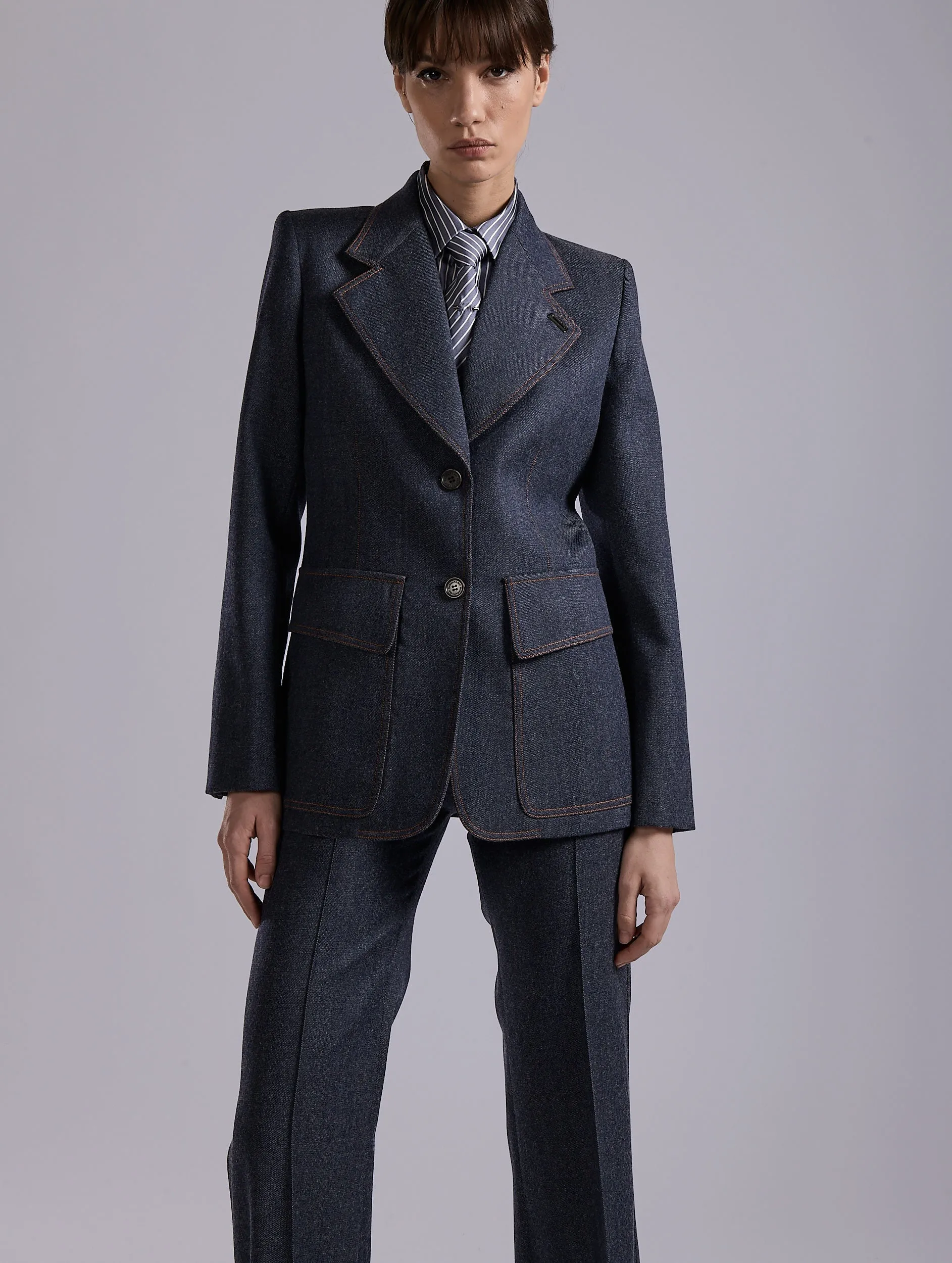 Veste cintrée en denim de laine bleu sold by Barbara Bui product image thumbnail 5