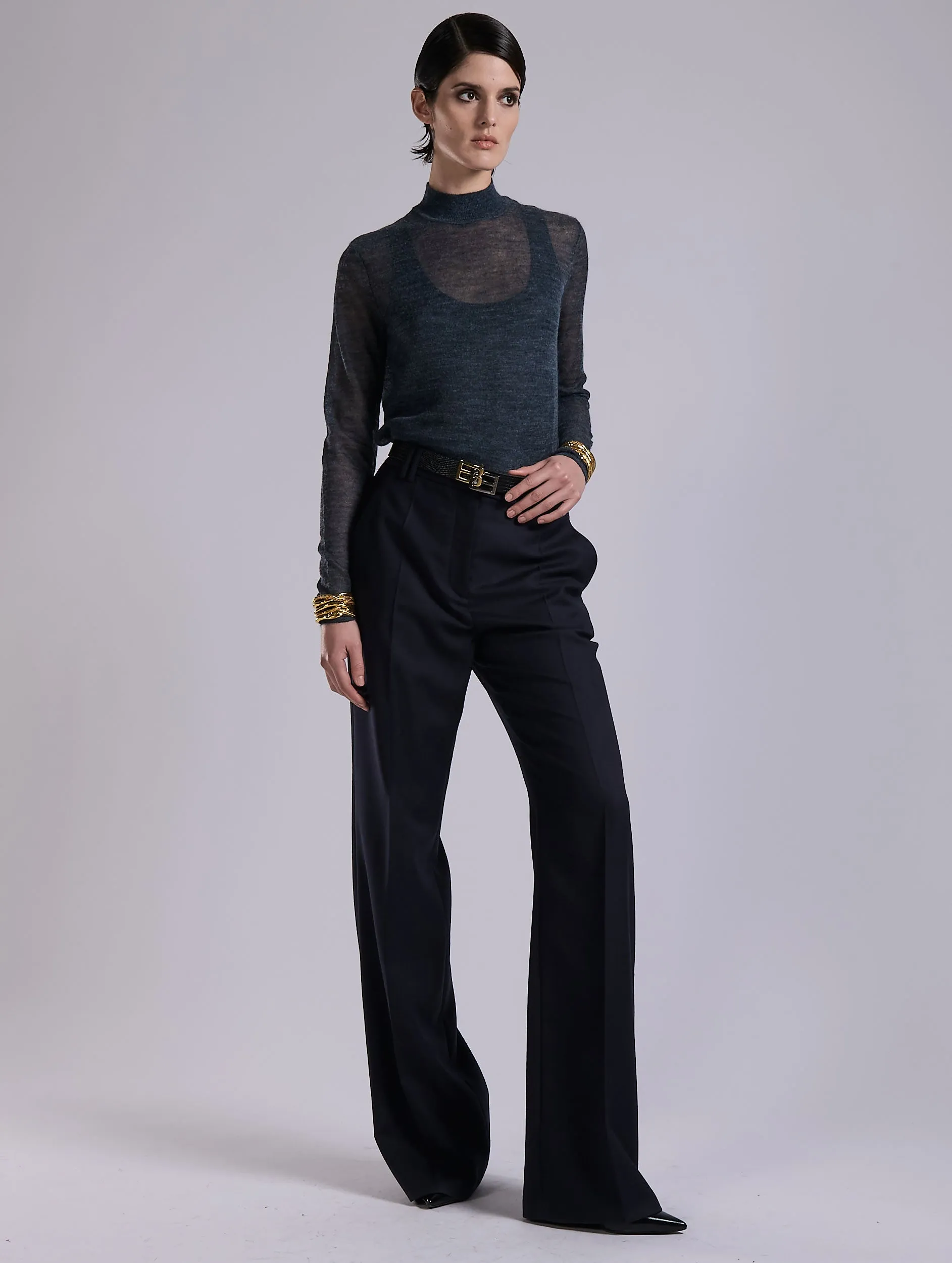 Pull col montant en maille voile marine sold by Barbara Bui product image thumbnail 3