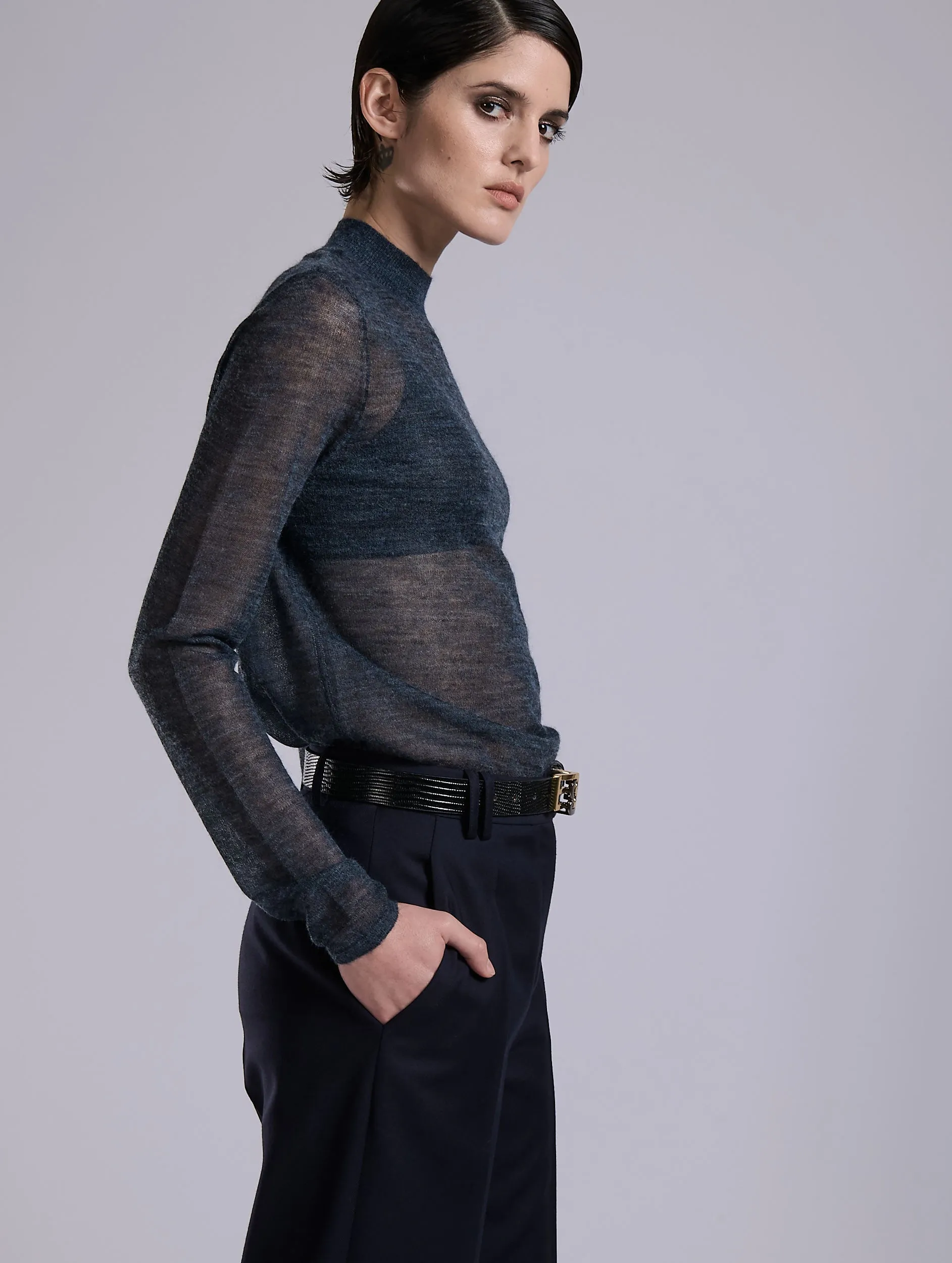 Pull col montant en maille voile marine sold by Barbara Bui product image thumbnail 4