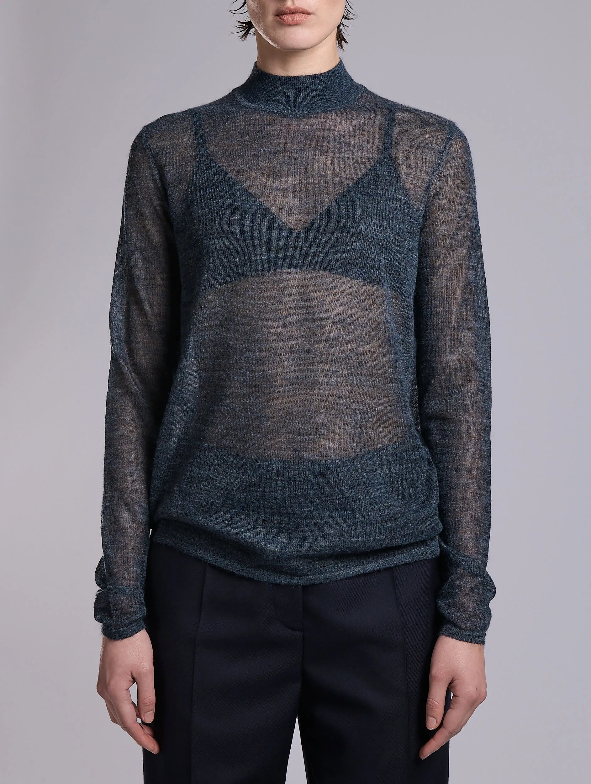 Pull col montant en maille voile marine sold by Barbara Bui product image thumbnail 5