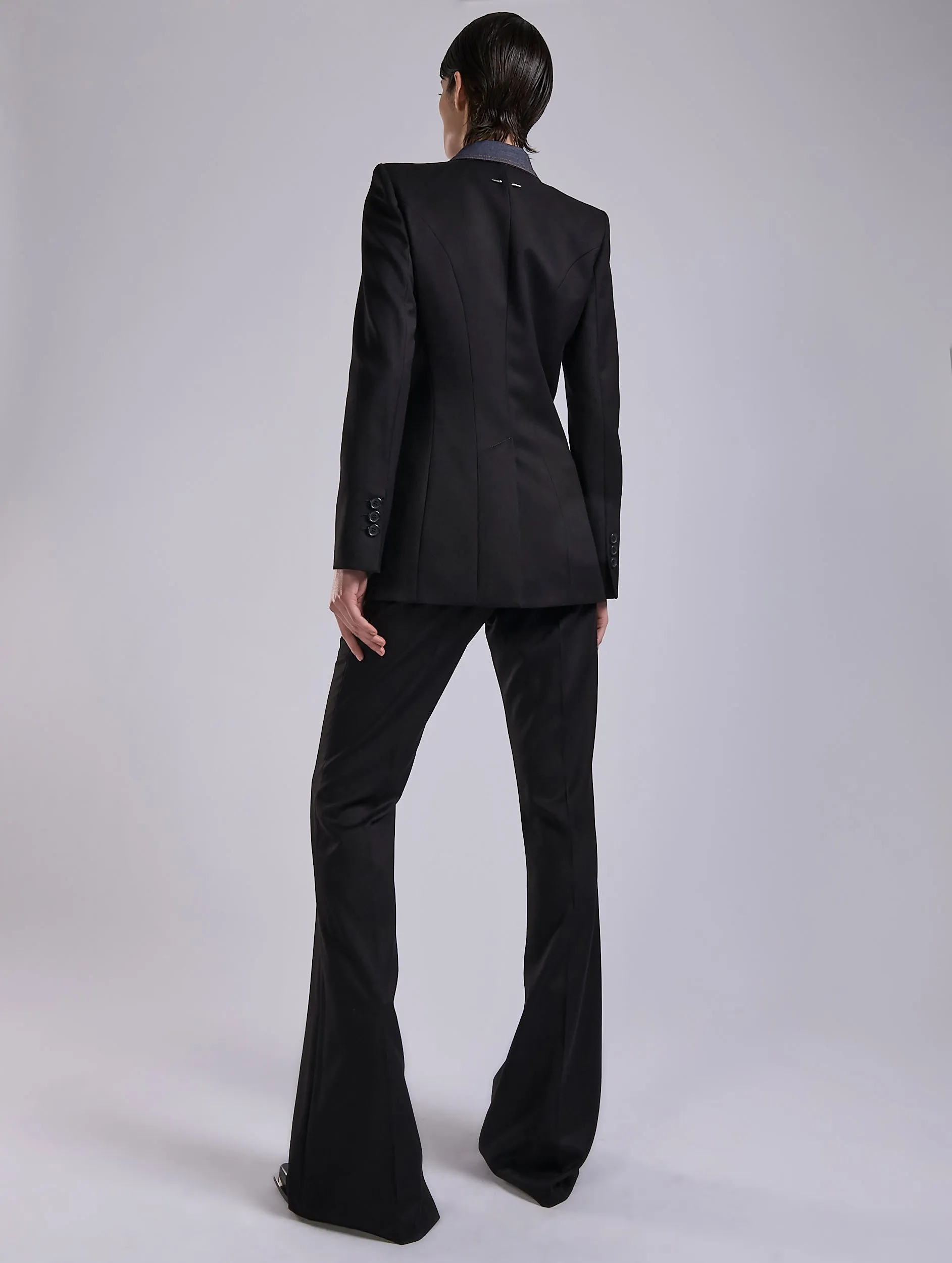 Veste bimatière en sergé stretch noire sold by Barbara Bui product image thumbnail 2