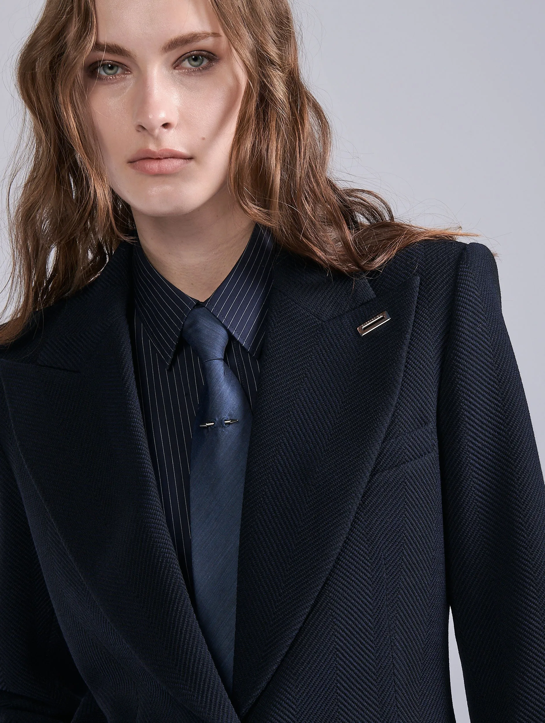 Veste en chevron texturé marine sold by Barbara Bui product image thumbnail 4