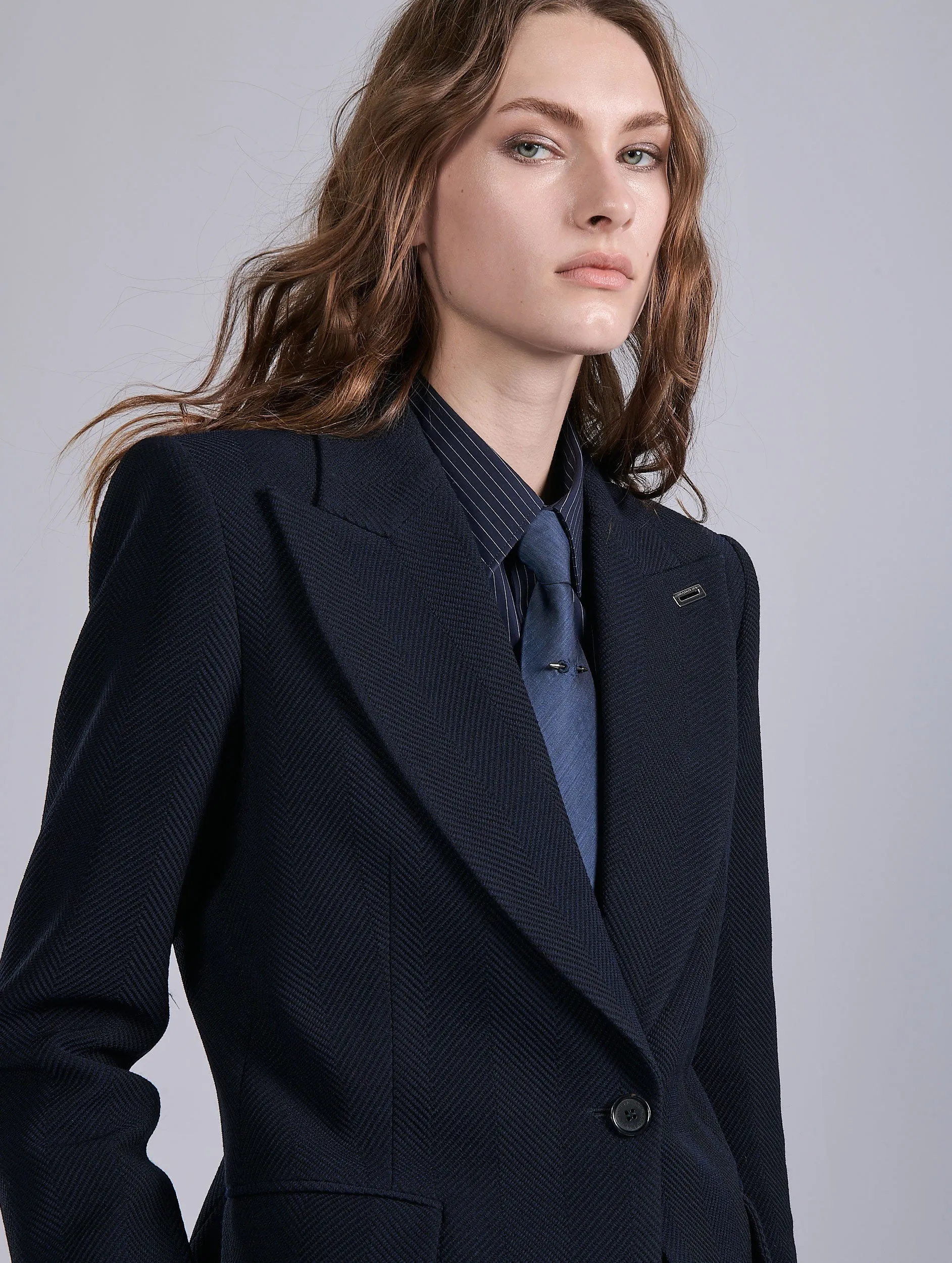 Veste en chevron texturé marine sold by Barbara Bui product image thumbnail 2