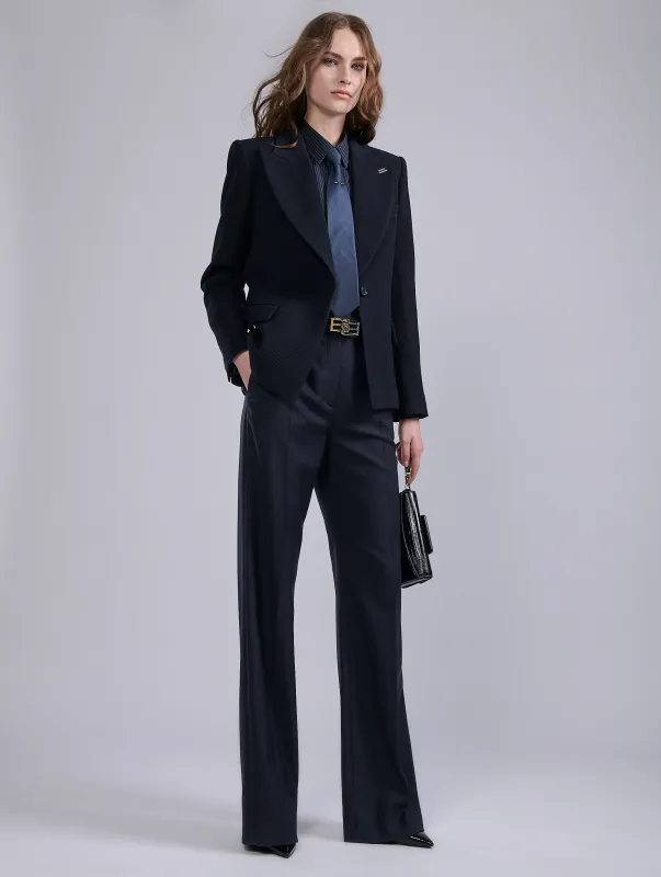 Veste en chevron texturé marine sold by Barbara Bui