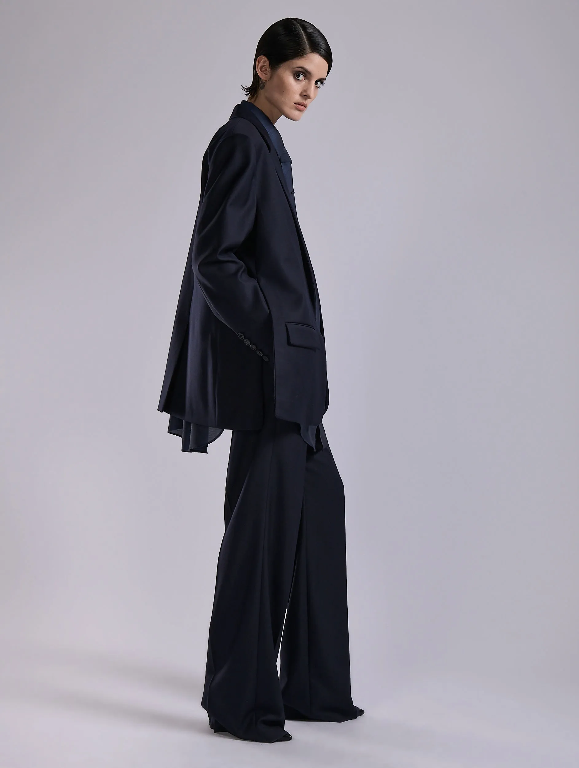 Veste droite en sergé de laine et cachemire marine sold by Barbara Bui product image thumbnail 5