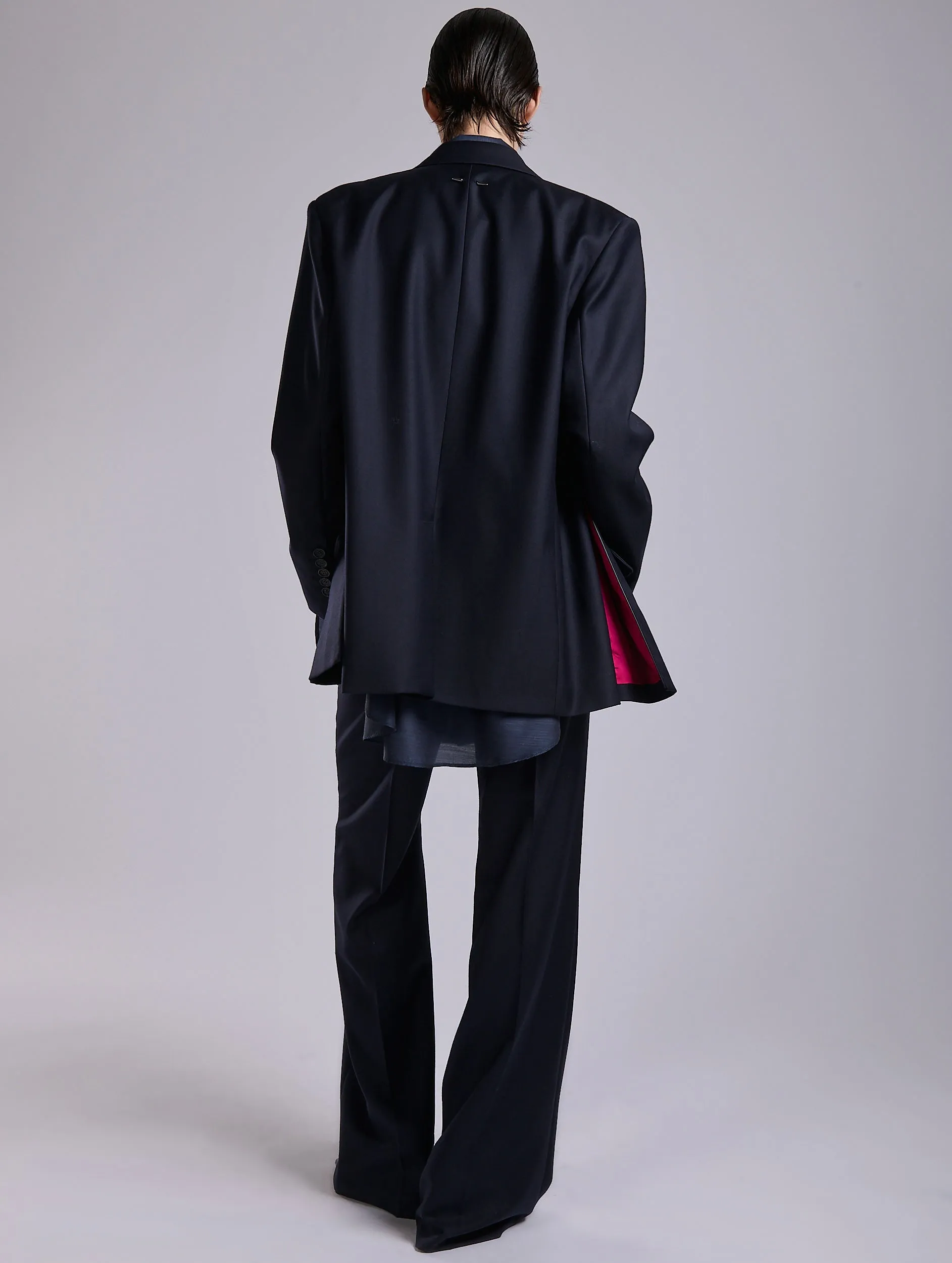 Veste droite en sergé de laine et cachemire marine sold by Barbara Bui product image thumbnail 3