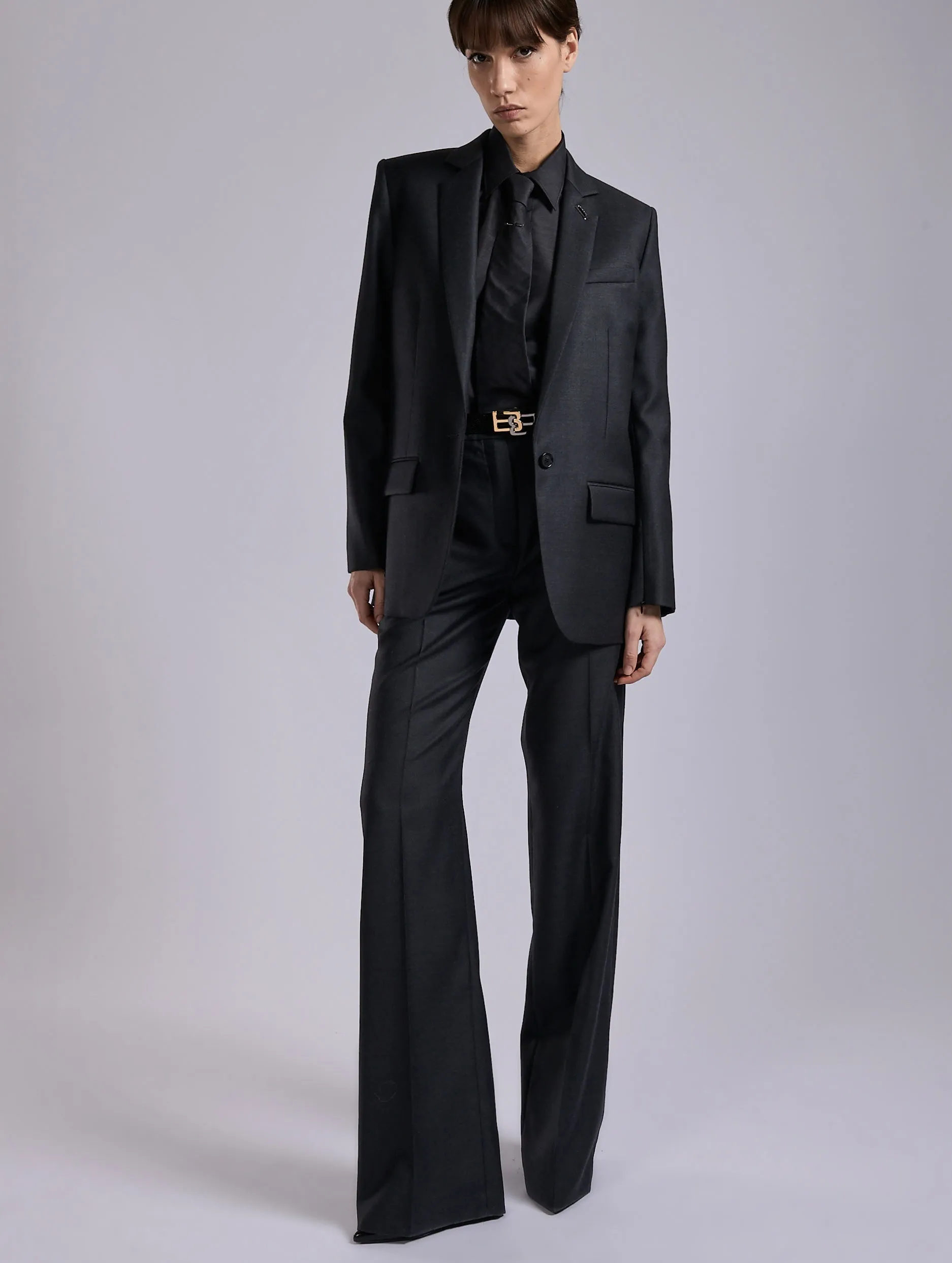 Veste droite en sergé de laine et cachemire gris sold by Barbara Bui product image thumbnail 3