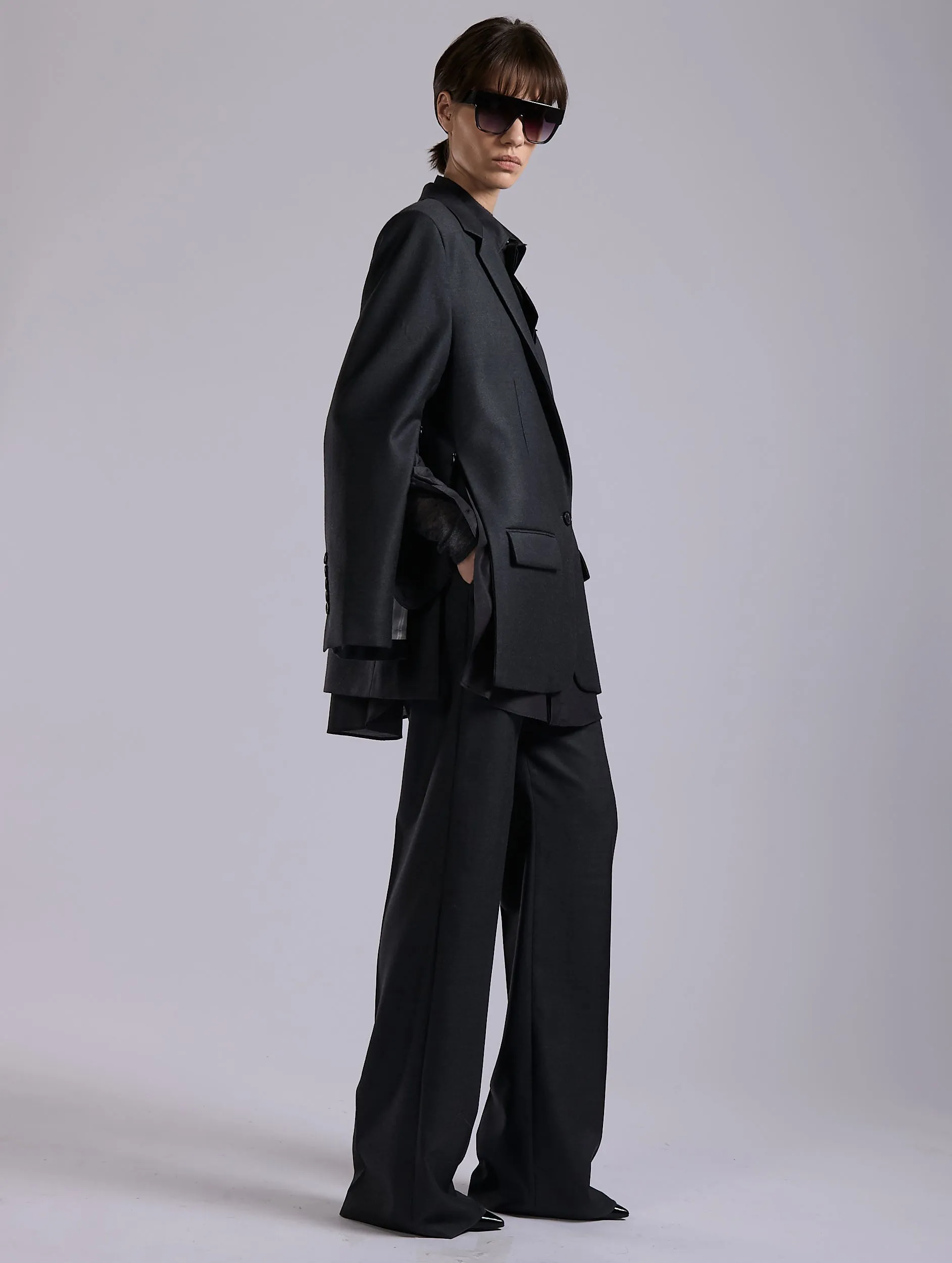 Veste droite en sergé de laine et cachemire gris sold by Barbara Bui product image thumbnail 2