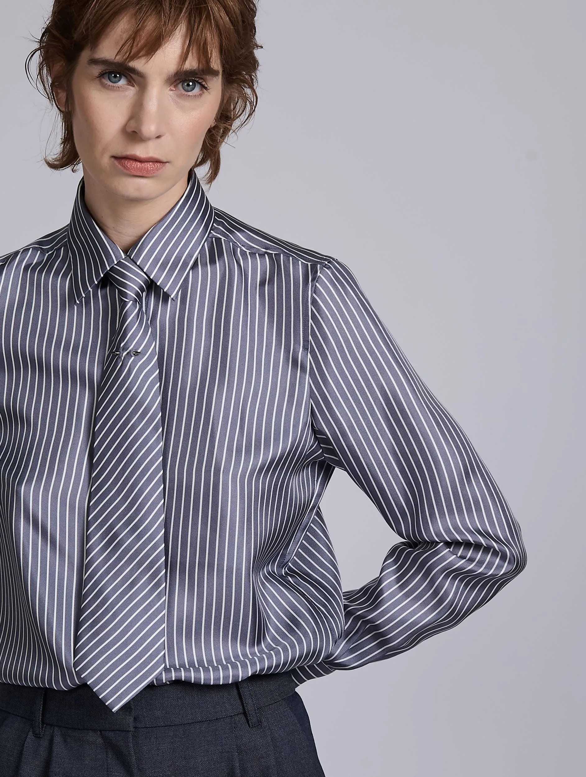 Chemise en twill de soie à rayure pékinée sold by Barbara Bui product image thumbnail 5