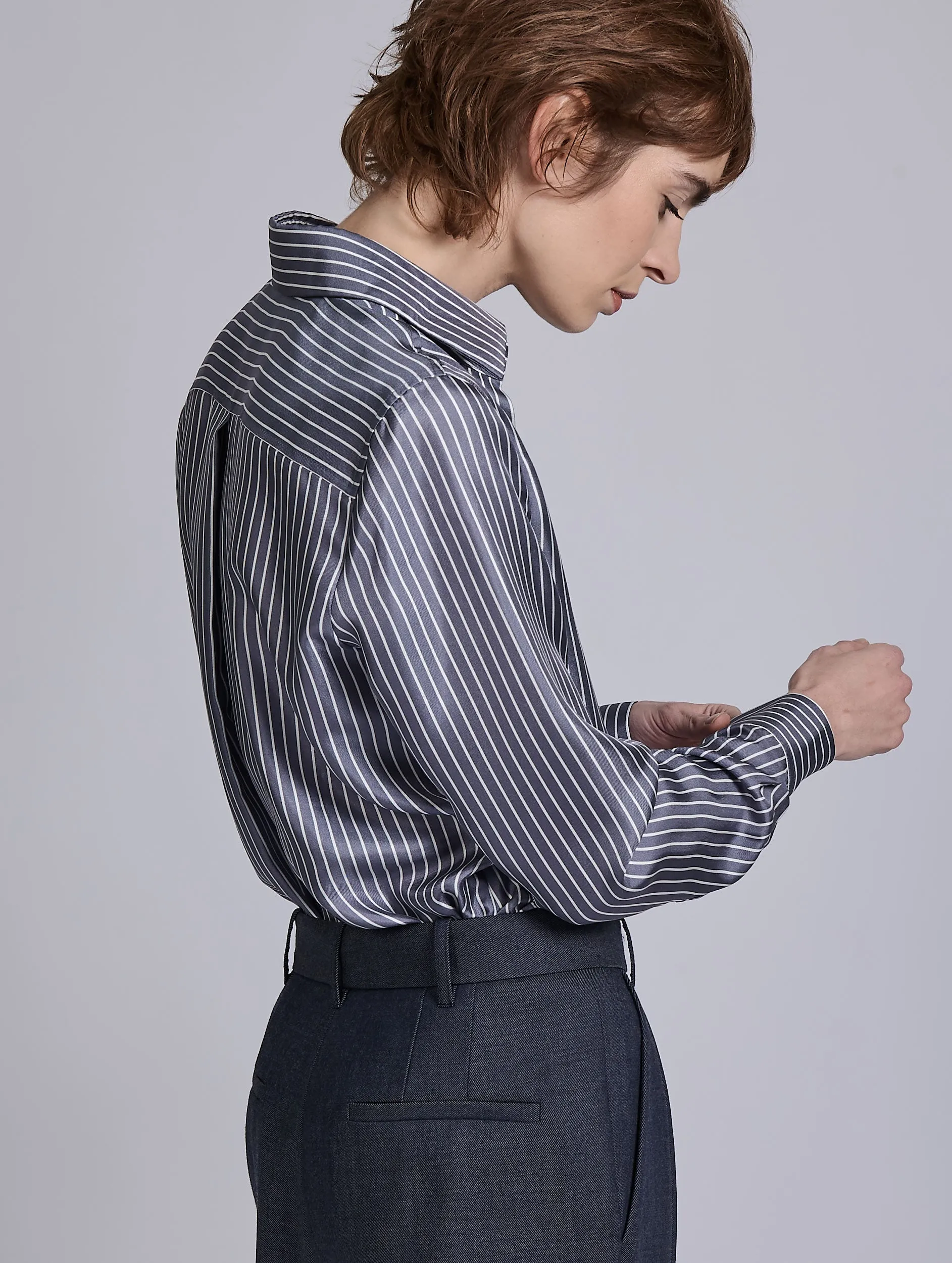 Chemise en twill de soie à rayure pékinée sold by Barbara Bui product image thumbnail 4