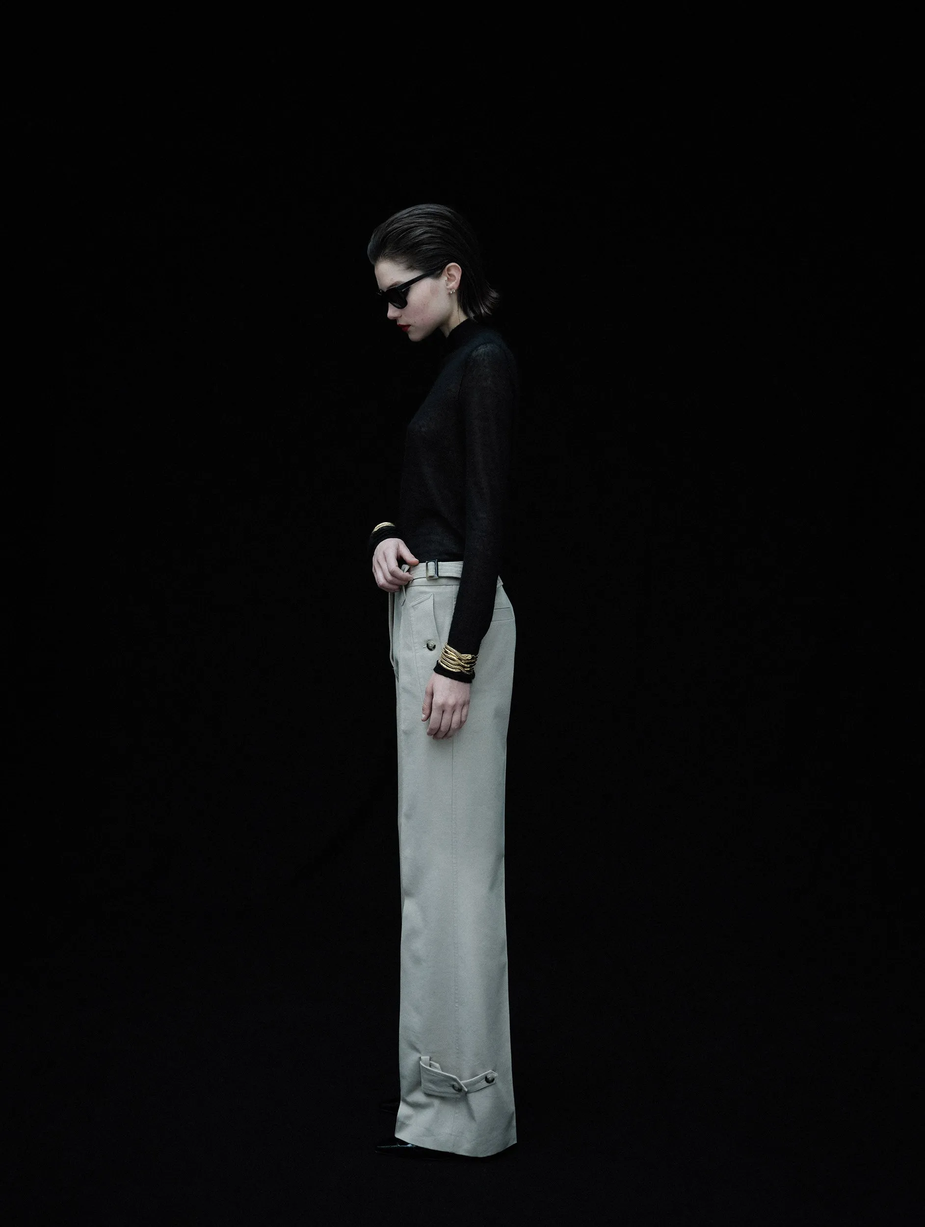 Pantalon en gabardine de coton et laine sable sold by Barbara Bui product image thumbnail 3