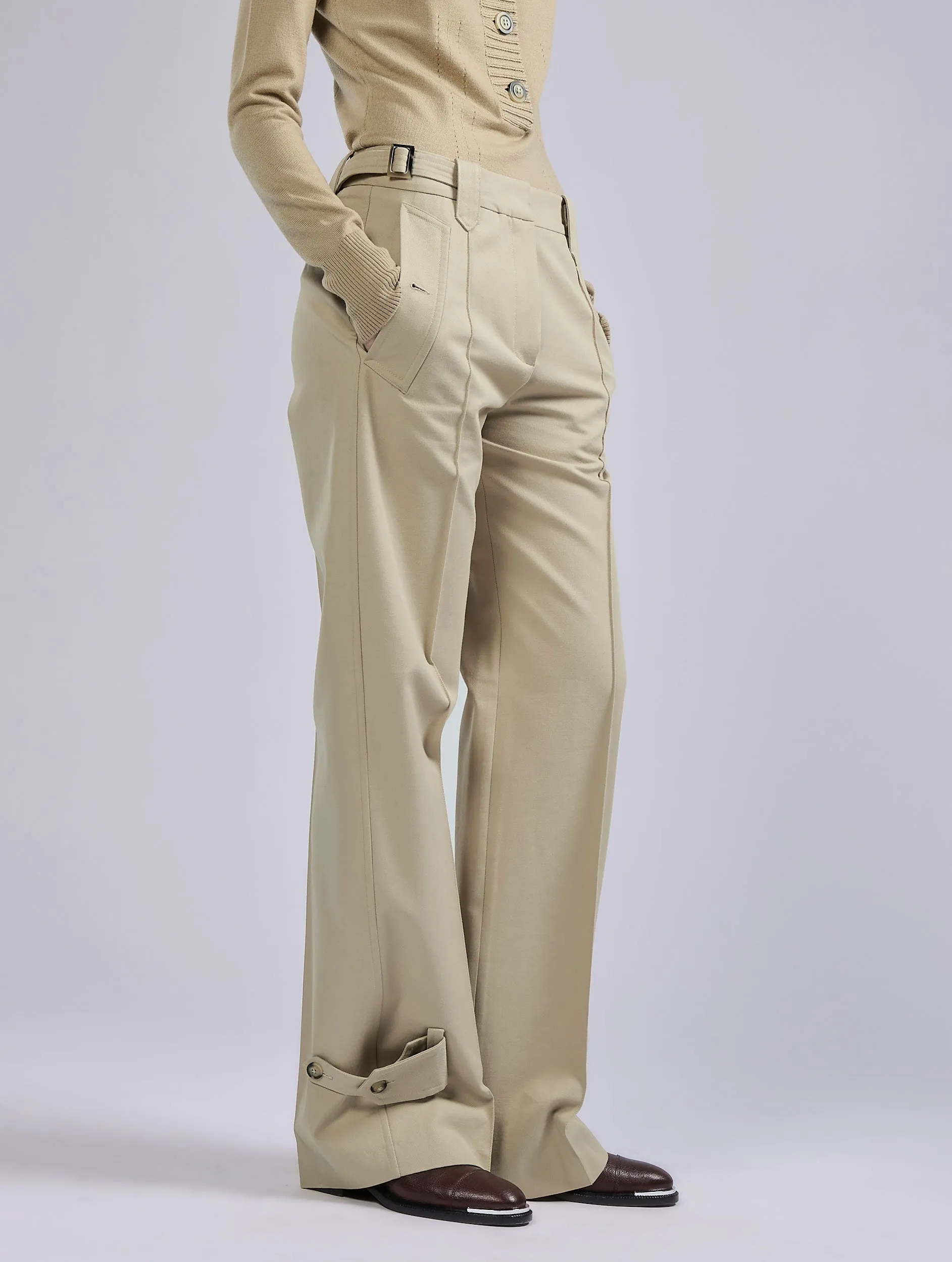 Pantalon en gabardine de coton et laine sable sold by Barbara Bui product image thumbnail 4