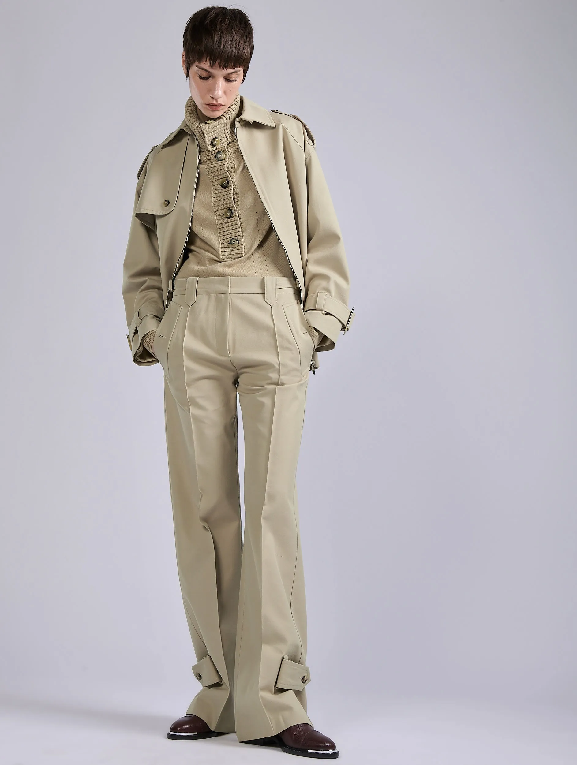 Pantalon en gabardine de coton et laine sable sold by Barbara Bui product image thumbnail 5