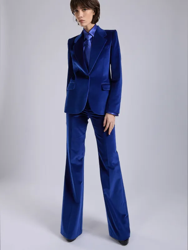 Veste cintrée en velours bleu sold by Barbara Bui