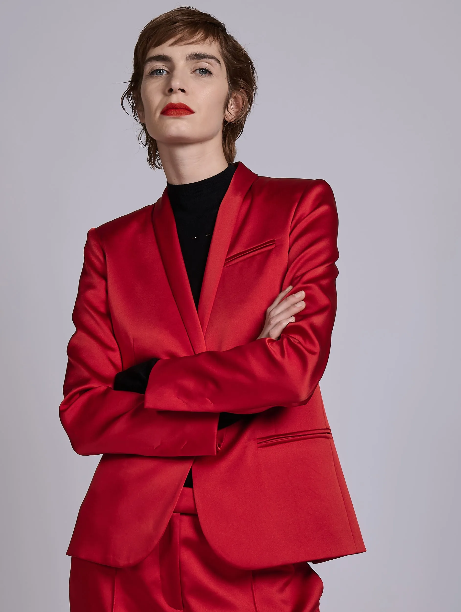 Veste cintrée en satin rouge sold by Barbara Bui product image thumbnail 3