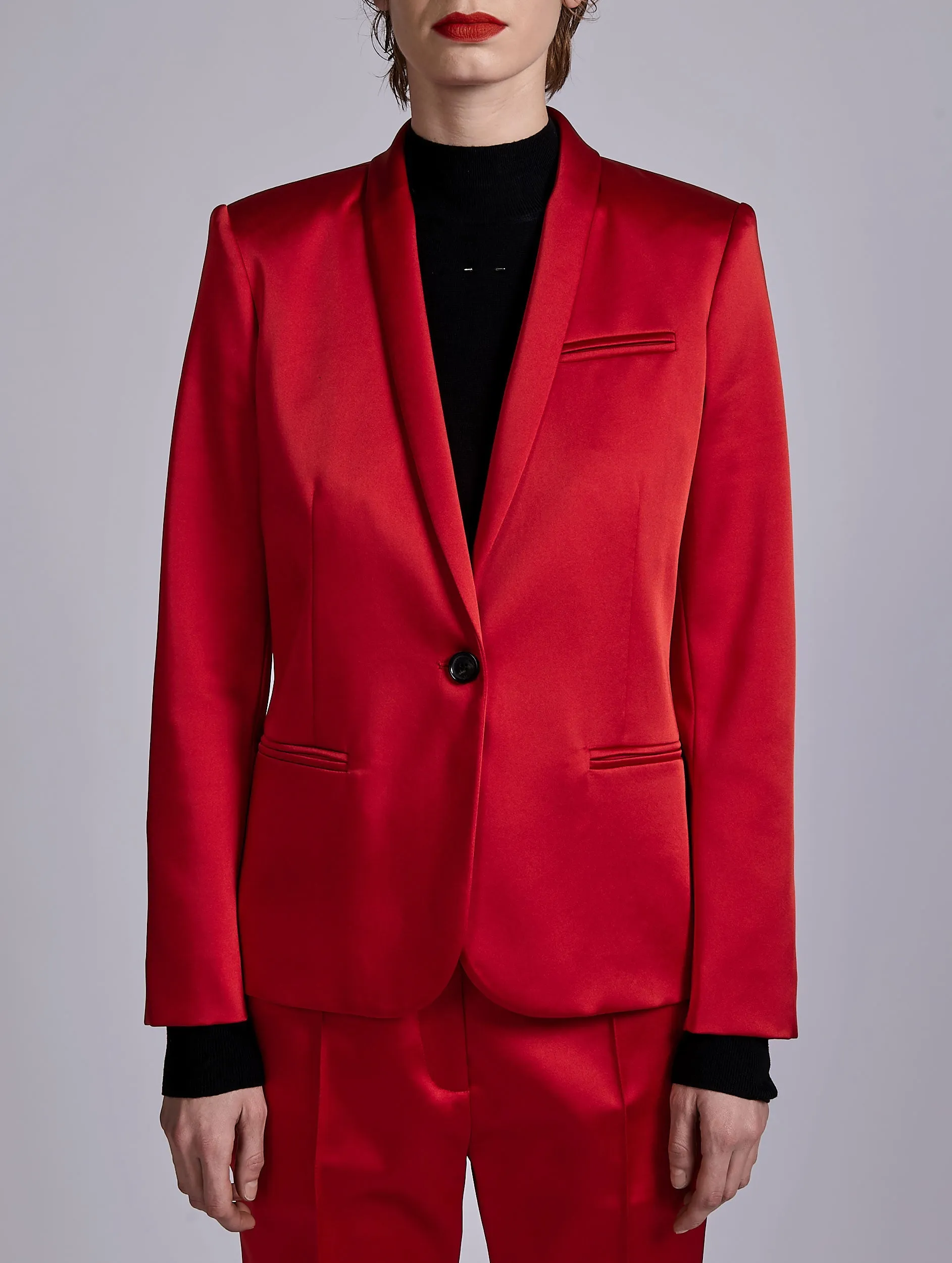 Veste cintrée en satin rouge sold by Barbara Bui product image thumbnail 4