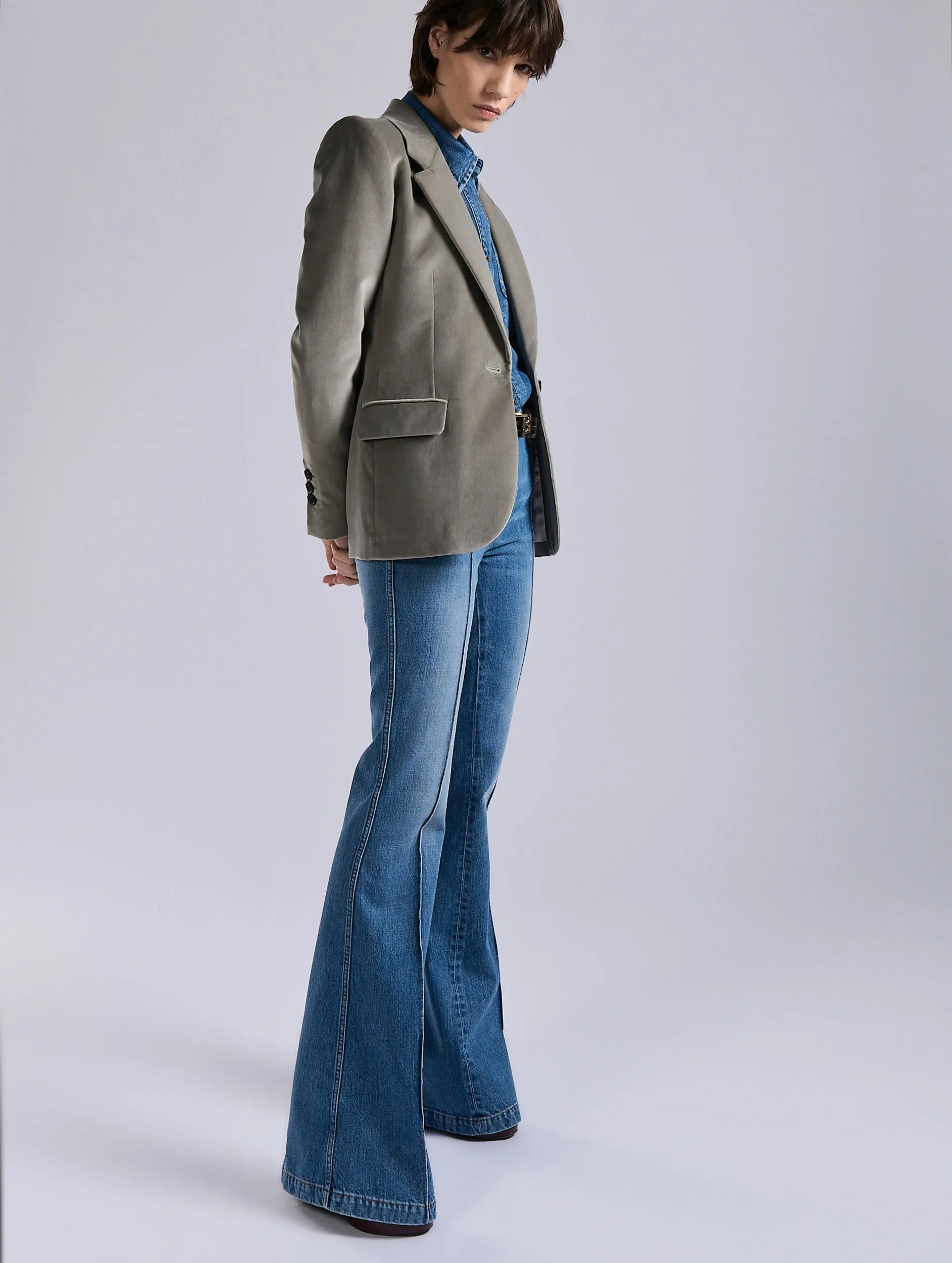 Veste cintrée en velours gris sold by Barbara Bui product image thumbnail 5