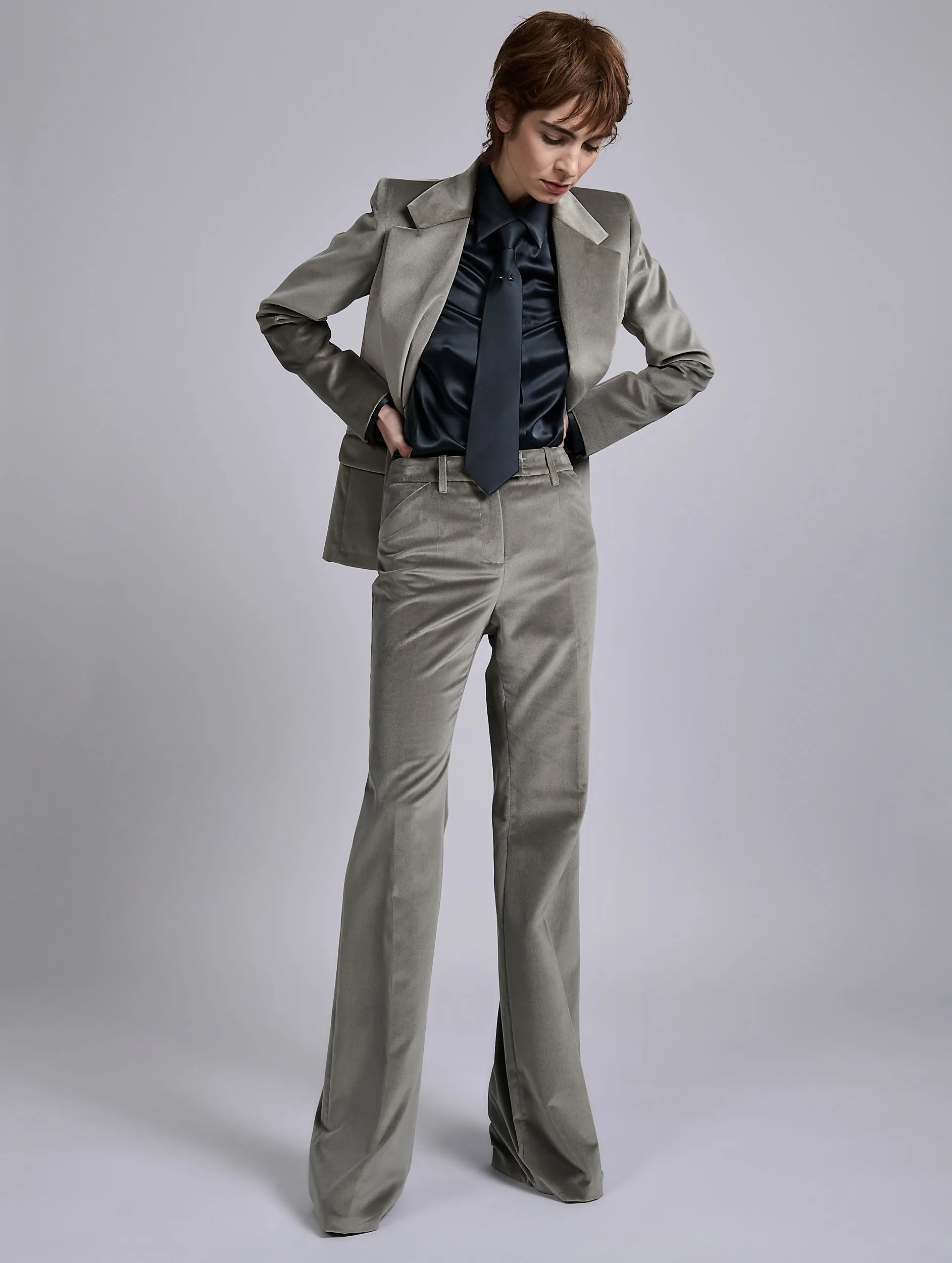 Veste cintrée en velours gris sold by Barbara Bui product image thumbnail 3