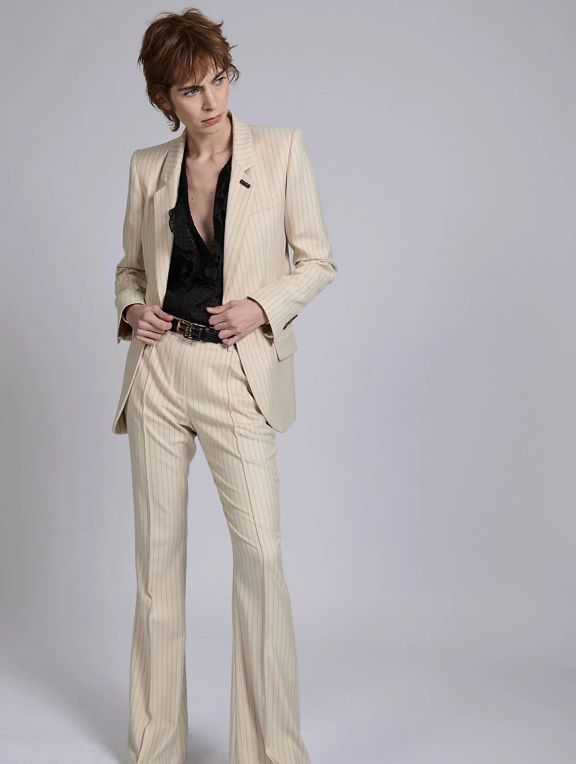 Veste à rayures tennis crème et cuivre sold by Barbara Bui