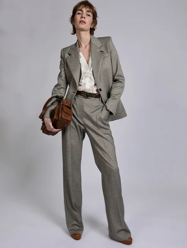 Veste cintrée à micro chevrons grise made by Barbara Bui